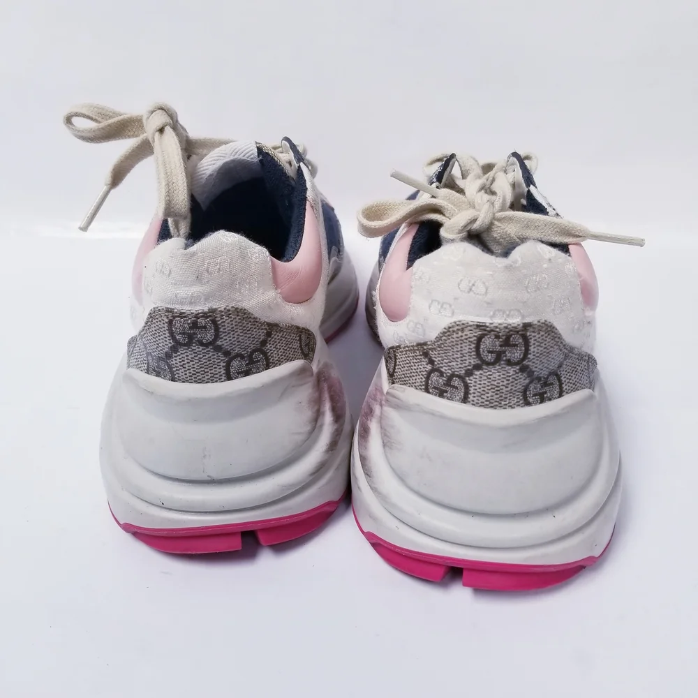 Gucci Women's Pink and Blue Sneakers - Picture 6 of 9